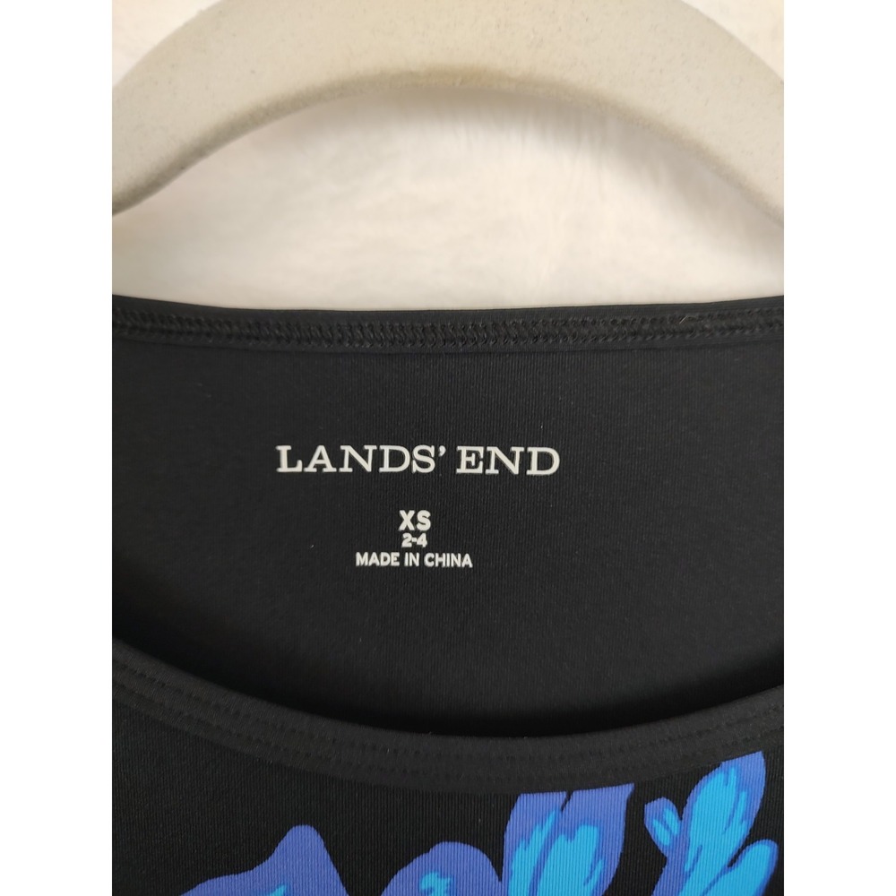 Lands' End Floral Long Sleeve Top Crew Neck Casual Blouse XS - Picture 3 of 7